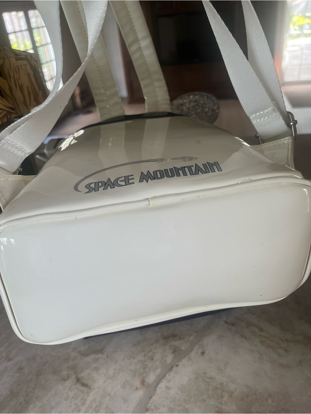 Loungefly White and Silver Mickey Ear Mini Backpack with Galaxy Pocket - Picture 12 of 14